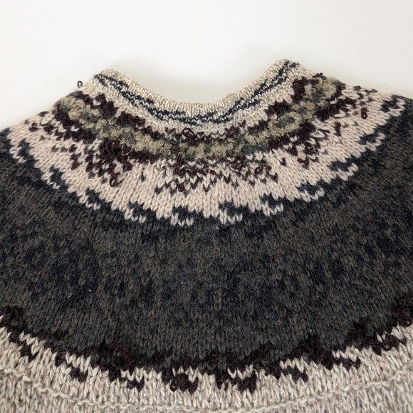Vintage Knit Fair Isle Cardigan Norwegian Icelandic Button Down Cozy Comfy - Picture 7 of 9